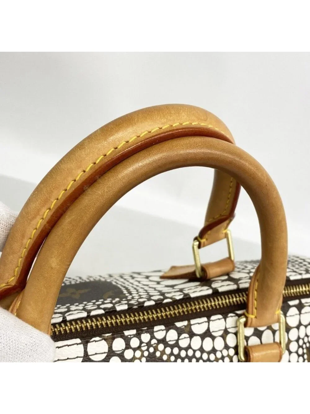 Louis Vuitton Handbag Monogram Town Yayoi Kusama Collaboration Speedy 30 Blanc